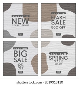 Social media post template abstract geomatric memphis background Vector Image