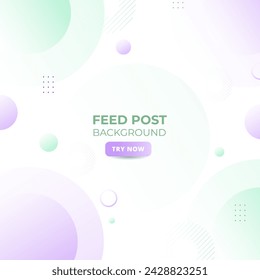 social media post template, abstract,gradient, purple and green , Memphis, modern background. Vector,eps10