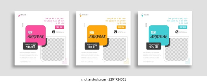 social media post template for ads promotions vector