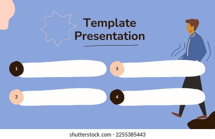 Social media post template for advertisement promotion with Blue background