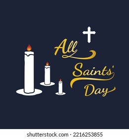 Social Media Post Template All Saints Day, November First All Saints Day Template Poster, Vector illustration.