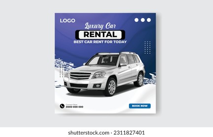 Social media post template for auto repair shop service car wash service or car rental service banner or poster template design
