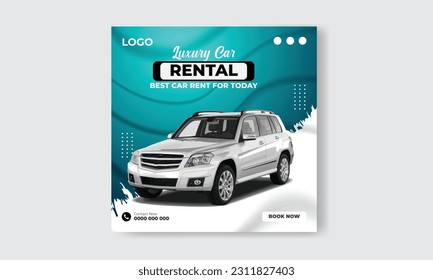 Social media post template for auto repair shop service car wash service or car rental service banner or poster template design
