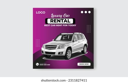 Social media post template for auto repair shop service car wash service or car rental service banner or poster template design
