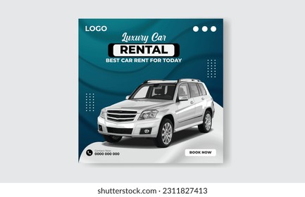 Social media post template for auto repair shop service car wash service or car rental service banner or poster template design
