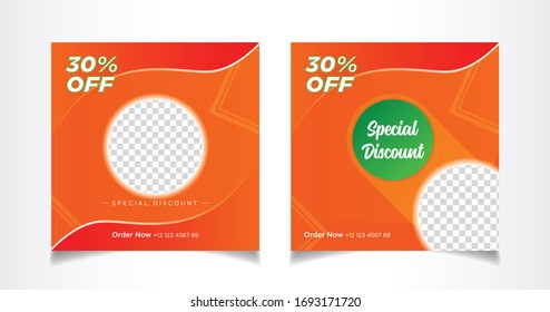 Social media post template with a awesome typography and design. Suitable for social media post and web/internet ads.