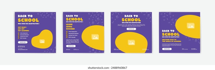 Social media post template for back to school and school admissions