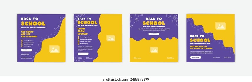 Social media post template for back to school and school admissions