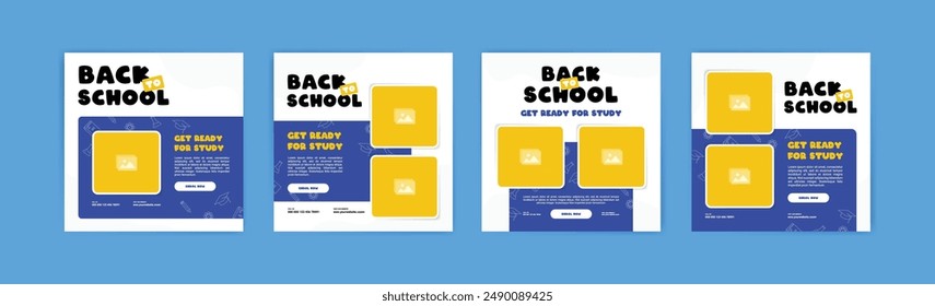 Social media post template for back to school and school admissions