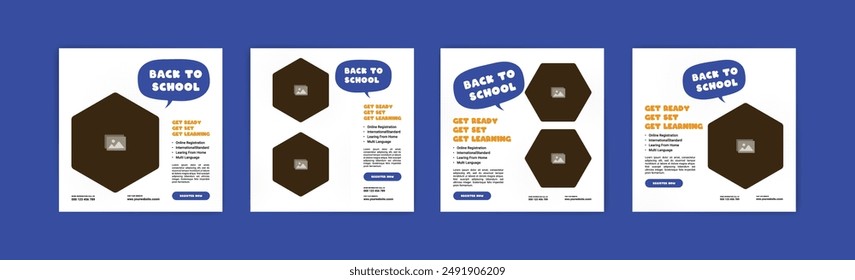 Social media post template for back to school and school admissions