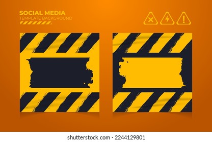 Vector de fondo de plantilla de publicación de medios sociales, plantilla de publicación editable banners de medios sociales con sistema de advertencia de grifo ilustración