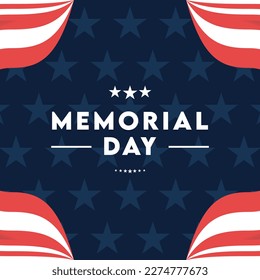 
social media post template background for memorial day vector illustration