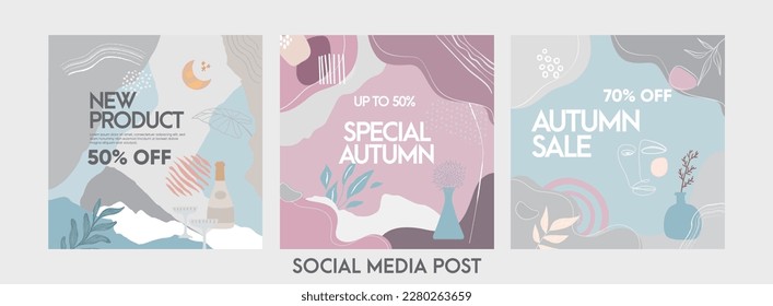 Social media post template background design