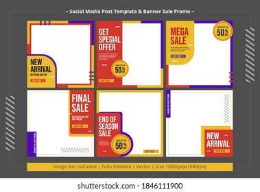 SOCIAL MEDIA POST TEMPLATE & BANNER COLORFULL AND LINE STYLE DESIGN