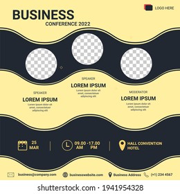 social media post template. Banner promotion. Business conference social media trend for branding