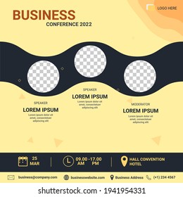 social media post template. Banner promotion. Business conference social media trend for branding