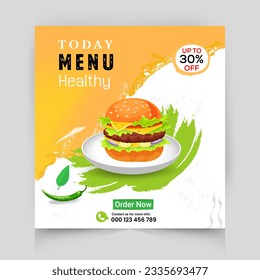 
Social media post template Banner, Restaurant discount food Burger Flyer Design, Todays Menu snake Chinese meal ad Template.