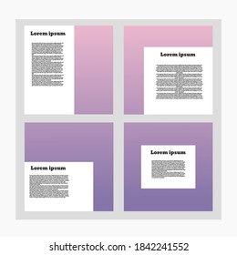 social media post template with beautiful pastel color gradation design, eps10