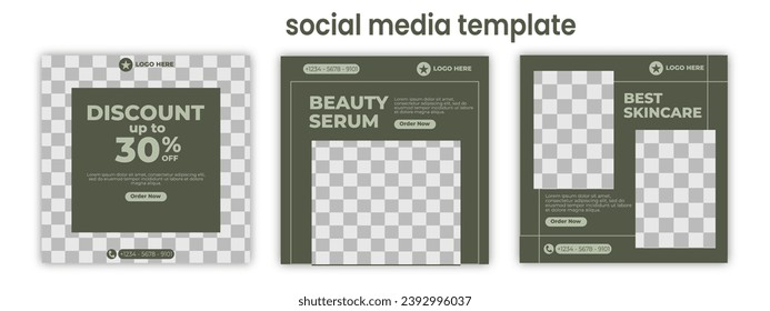 Social media post template for beauty. Suitable for social media post, and web ads
