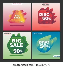 social media post template, Big sale design, sale design template, Set of sale banner template
