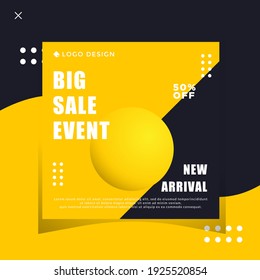 Social media post template for big sale event.