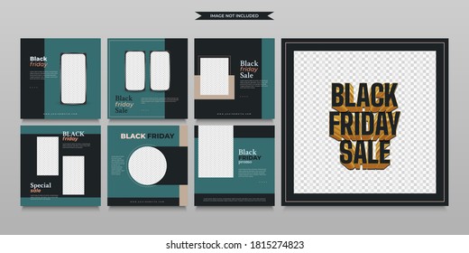 Plantilla de publicación de medios sociales para promoción de venta del Viernes Negro en estilo minimalista