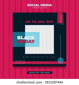 Social media post template for black Friday sale promotion with colorful concept