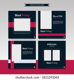 Social media post template for Black Friday sale promotion minimalist style