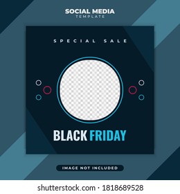 Social media post template for black Friday sale promotion with creative concept