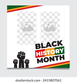 social media post template for Black History month. Black history month. Celebrated annual. 