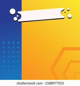 Social media post template with blue and orange combination colour