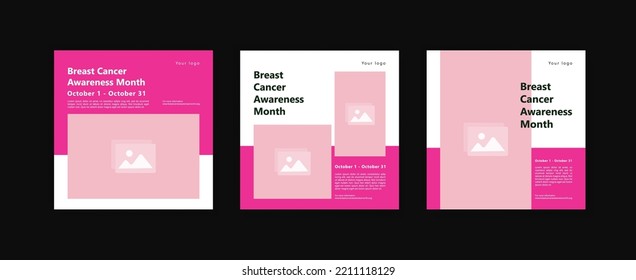 Social media post template for Breast cancer awareness month.