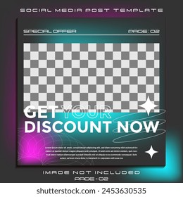 Social media post template brutalism black theme PAGE 02