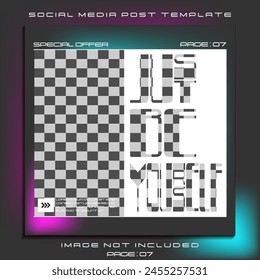 Social media post template brutalism black theme PAGE 07