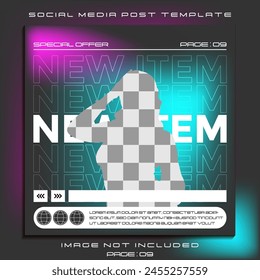 Social media post template brutalism black theme PAGE 09