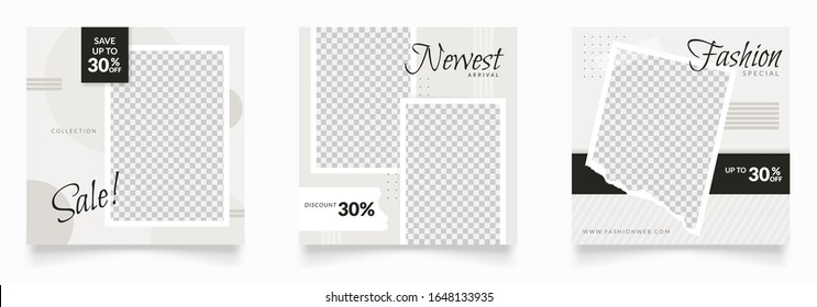 Social Media Post Template Bundle. Frame Design For Banner And Poster. Internet Marketing Flyer Design For Sale And Discount Promo