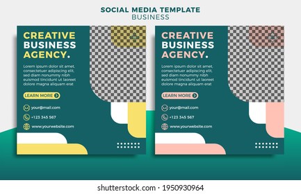 Social media post template for business