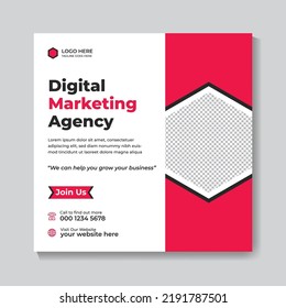 Social media post template business agency for digital marketing