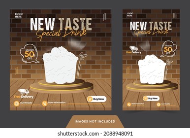social media post template chocolate drink banner or flyer for social media post advertising