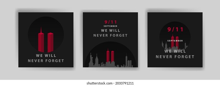 Social media post template to commemorate the September 11 attacks.