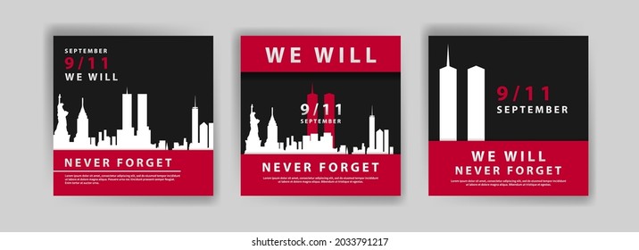 Social media post template to commemorate the September 11 attacks.