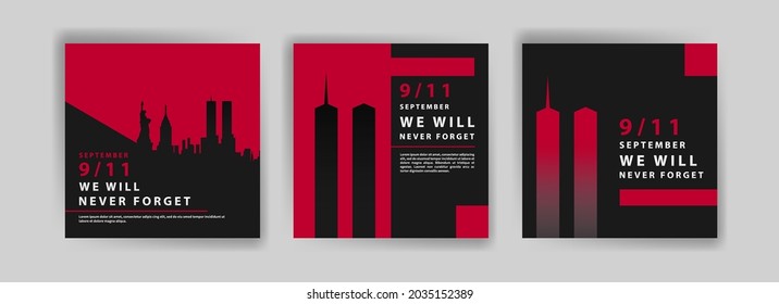 Social media post template to commemorate the September 11 attacks.