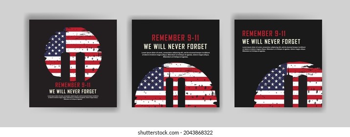 Social media post template to commemorate the September 11 attacks. 