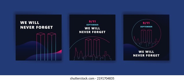 Social media post template to commemorate the September 11 attacks. 