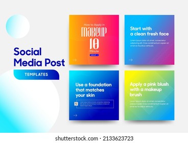 Social media post template with a cool topography design element and trendy gradient colors. Vol.2. Eps.15