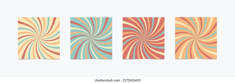 Social media post template with cool topographic design elements and trendy colors,retro style,vintage