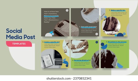 Social media post template with a cool design element vector flat design finances concept instagram. 