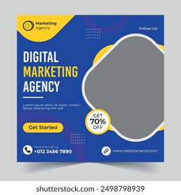 Social media post template for corporations and digital marketing agencies