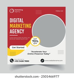 Social media post template for corporations and digital marketing agencies
