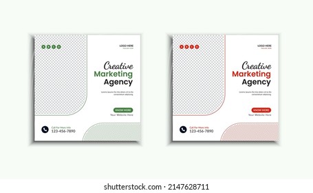 Social media post template for creative and digital marketing agency